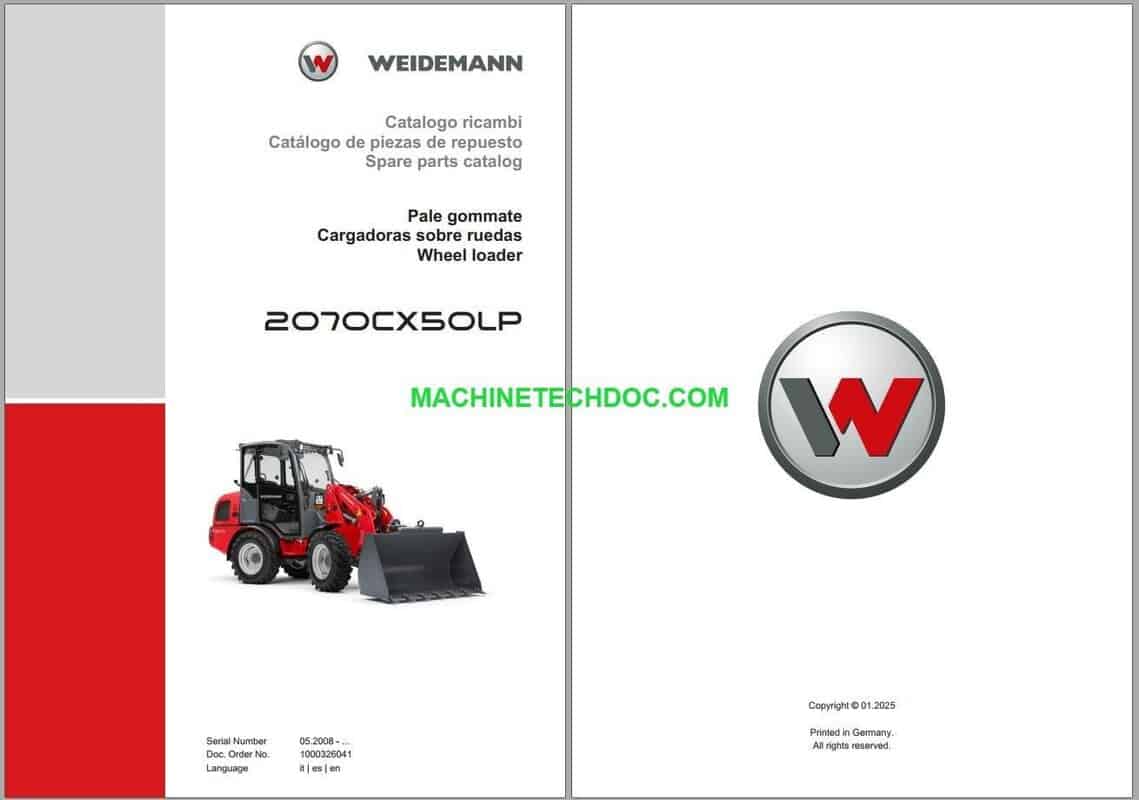 PDF Collection Weidemann Wheel Loader Parts Catalog PDF Update 02.2025 (2)