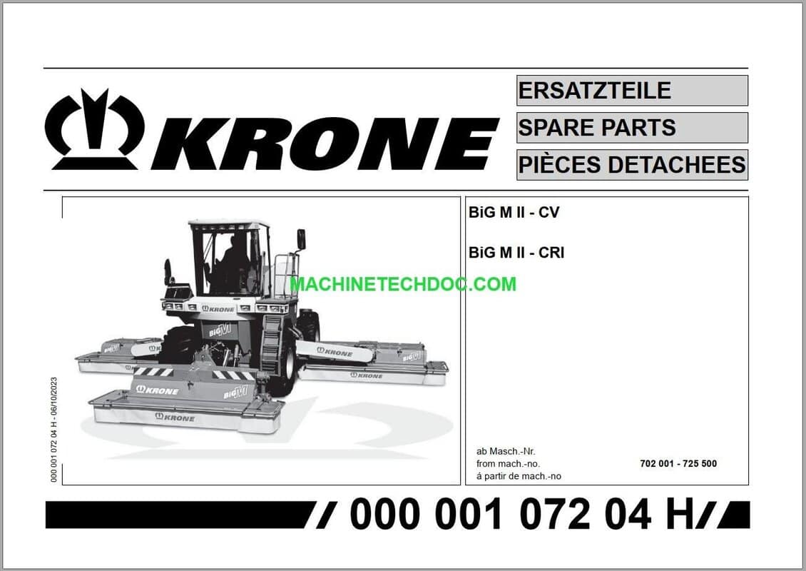 PDF Collection Krone Mower Conditioner Parts Catalog Update 2025 (2)