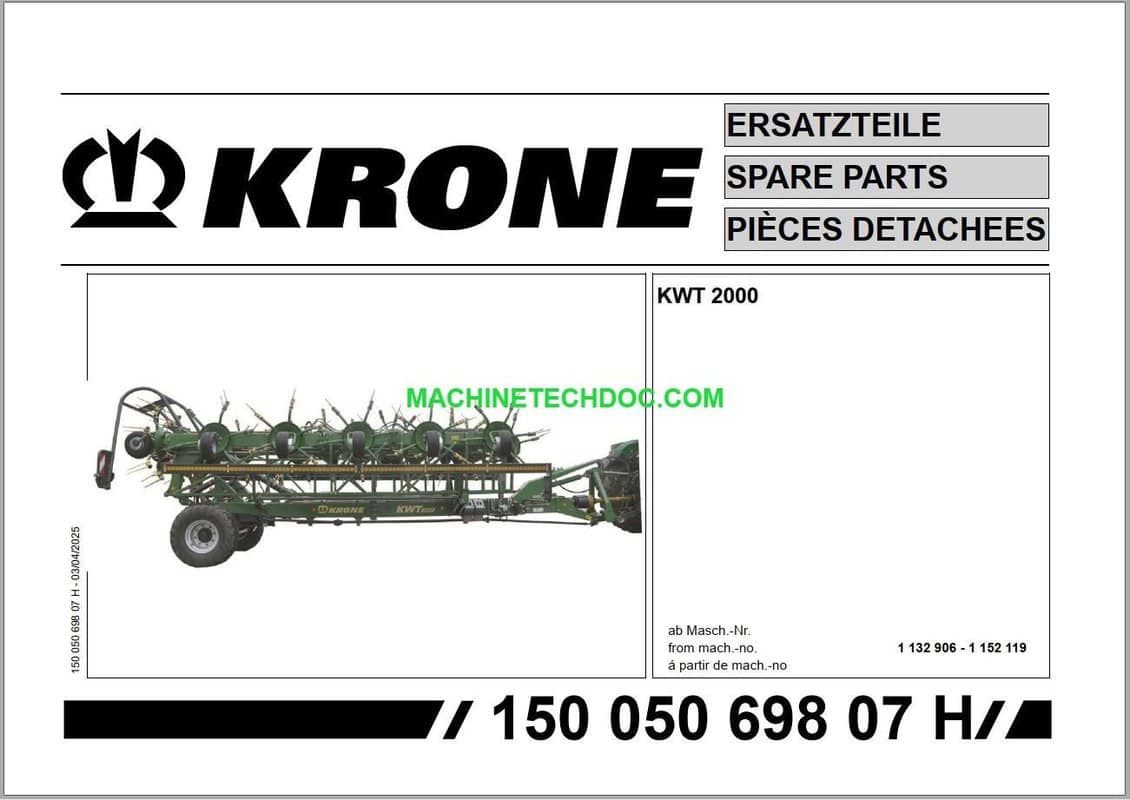 PDF Collection Krone Rotary Tedders Parts Catalog Update 2025 (2)