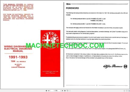 PDF Free Alfa Romeo 164 1991-1993 Wiring Driagrams and Electrical Diagnosis Manual (02)