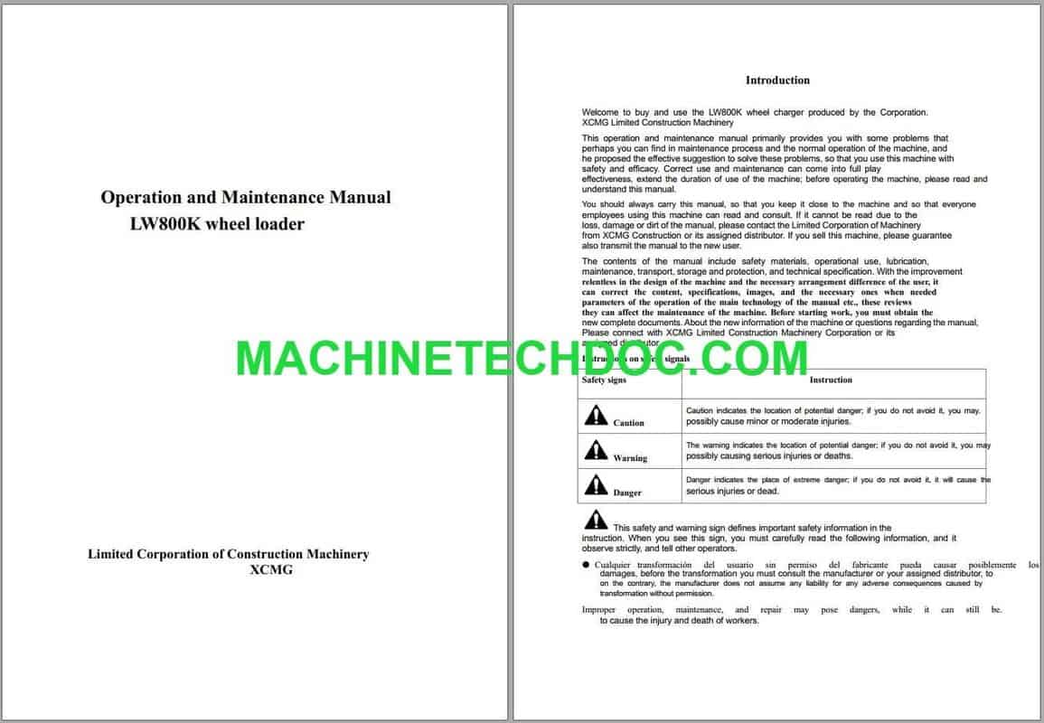 PDF Collection XCMG Wheel Loaders Schematics Parts Operation Maintenance Manual 0.98 GB (2)