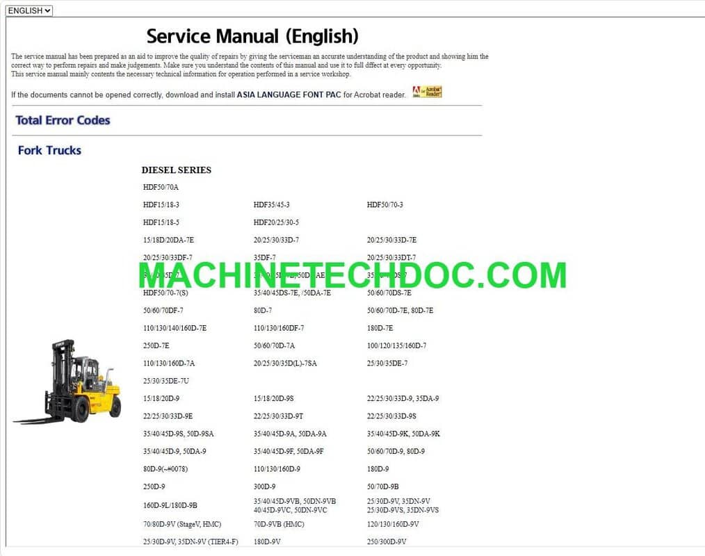 PDF Collection Hyundai Forklift Service Manual Offline 04.2026 (2)