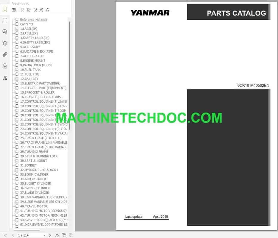 PDF Collection Yanmar Operators Parts Service Manual 11.8 GB (2)
