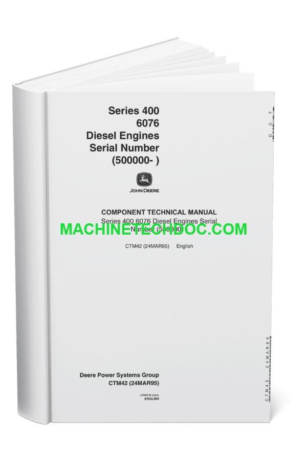 PDF John Deere Engine 400 Series 6076 Technical Manual CTM42 24MAR95 EN (1)
