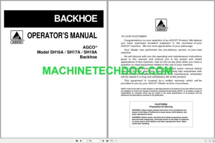 PDF AGCO Backhoe SH16A SH17A SH19A Operators Manual 4283161M3_en-GB (2)