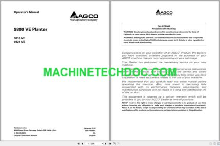 PDF AGCO Planter 9800VE 9816VE 9824VE Operators Manual 700745955A_en-GB (2)
