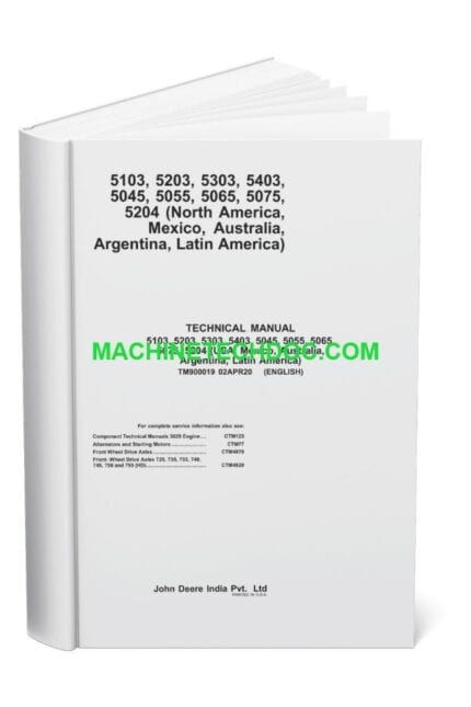 PDF John Deere Tractor 5103 5203 5303 5403 5045 5055 5065 5075 5204 Technical Manual TM900019 02APR20 EN (1)