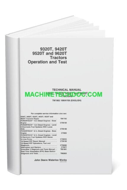 PDF John Deere Tractor 9320T 9420T 9520T 9620T Operation Tests Manual TM1982 16MAY08 EN (1)